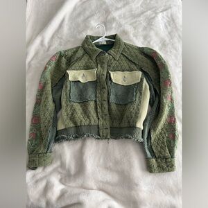 POL Olive Quilted Utility Jacket